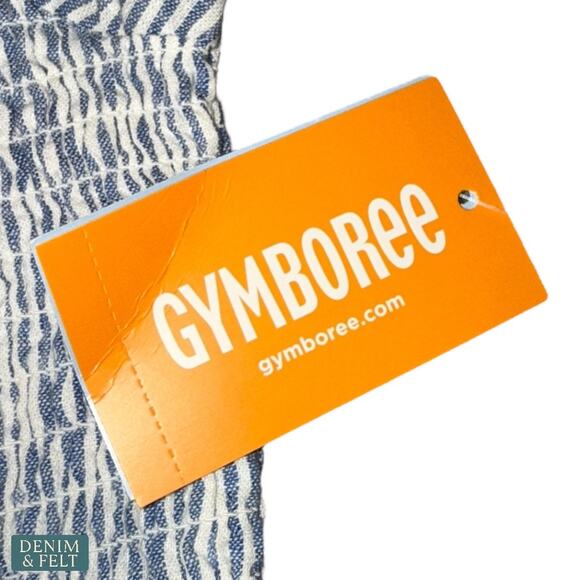 Gymboree Striped Linen-Blend Tiered Blue Puff Sleeve Smocked Dress NEW~NWT!! - Picture 10 of 12